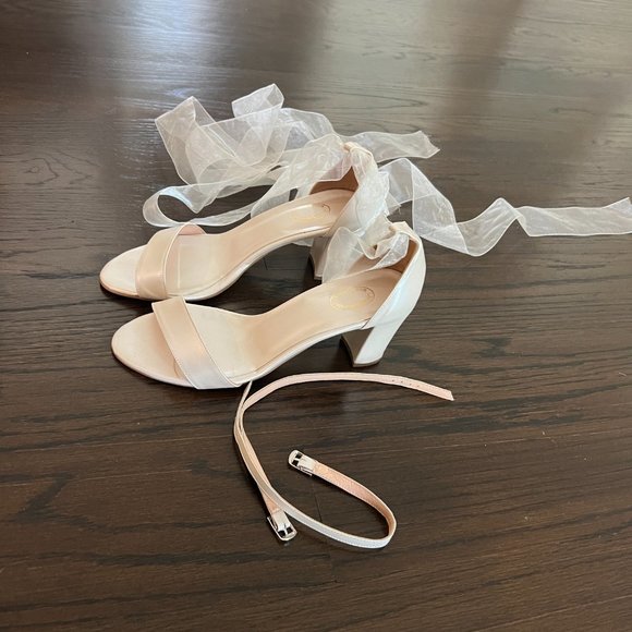 Lovely Bride by Anna bridal sandal shoe organza ribbon Greece sz 40 - Picture 7 of 11